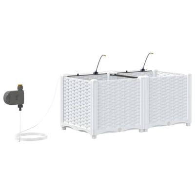 Tuin Bloempot 2 pcs Wit Staal