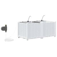 Tuin Bloempot 2 pcs Wit Staal - thumbnail