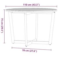 Tuintafel rond Ø110x75 cm massief acaciahout - thumbnail