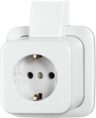 Busch Jaeger opbouw enkel stopcontact met randaarde wit