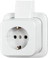 Busch Jaeger opbouw enkel stopcontact met randaarde wit - thumbnail