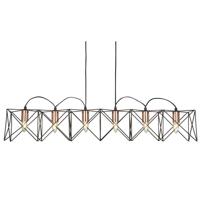 Searchlight Eetkamer hanglampAnthea 6-lichts zwart met roodkoper - 8416-6BK - thumbnail