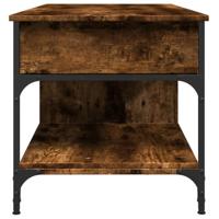 Salontafel 100x50x50 cm bewerkt hout en metaal gerookt eiken - thumbnail