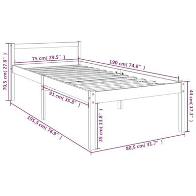 Seniorenbed massief grenenhout wit 75x190 cm