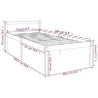 Seniorenbed massief grenenhout wit 75x190 cm - thumbnail