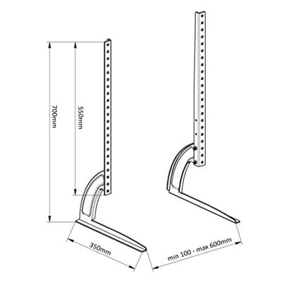Universele standaard, TV voeten Maclean, max. belasting 50kg, max. VESA 800x500, voor TV 32-70", MC-954 - thumbnail