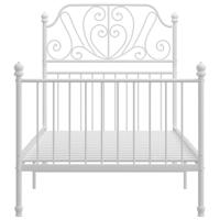 Bedframe metaal wit 90x200 cm - thumbnail