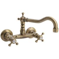 Wastafelkraan Muurbevestiging Mengkraan Hoog Sapho Antea Brons - thumbnail
