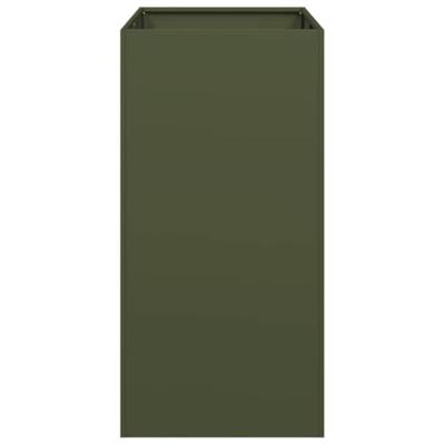 Plantenbak 40x80x80 cm staal olijfgroen