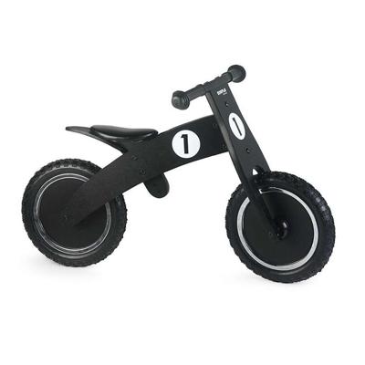 Simply For Kids balance bike black houten loopfiets met anti-lek band