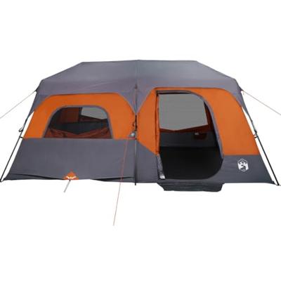 VidaXL Tent 9-persoons waterdicht snelontgrendeling grijs en oranje VidaXL Tent 9-persoons waterdicht snelontgrendeling grijs en oranje