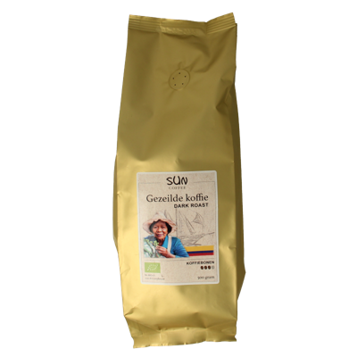 SUN Coffee Gezeilde koffiebonen dark roast bio 500 Gram SUN Coffee Gezeilde koffiebonen dark roast bio 500 Gram