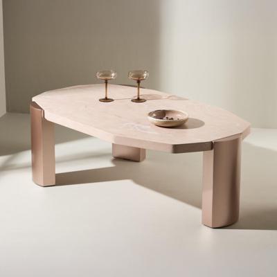 Nohr Organische Salontafel 'Ellen' Marmerlook, 125 x 70cm, kleur Roze