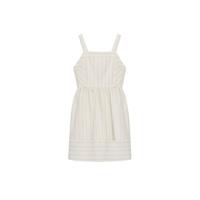 Mango Kids gestreepte jurk lichtbeige - thumbnail