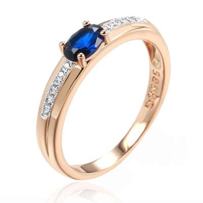 Cilla Jewels Damesring met Blauwe Zirkonia Steen-20mm