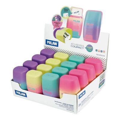Gum en Puntenslijperset Milan Compact Sunset Multicolour (16 Stuks) Gum en Puntenslijperset Milan Compact Sunset Multicolour (16 Stuks)