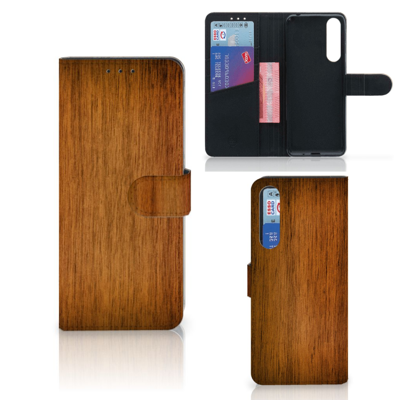 Sony Xperia 1 II | Book Style Case | Donker Hout Sony Xperia 1 II | Book Style Case | Donker Hout