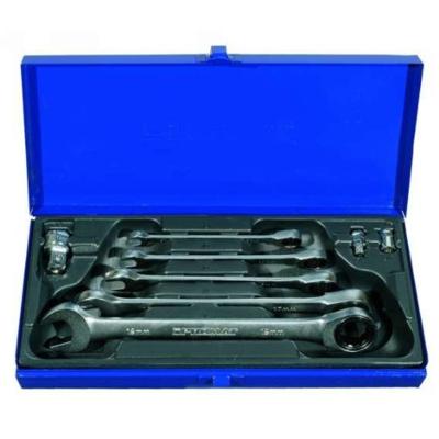 Promat/Tecwerk Ratel-ring-steeksleutelset | 8-delig sleutelwijdtes 8-19 mm | recht - 4000821505