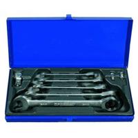 Promat/Tecwerk Ratel-ring-steeksleutelset | 8-delig sleutelwijdtes 8-19 mm | recht - 4000821505 - thumbnail