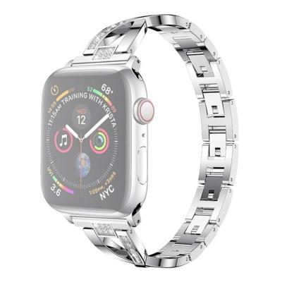 Kleurrijke diamant roestvrijstalen horlogeband voor Apple Watch serie & 40mm/3 & 2 & 1 38mm (zilver) Kleurrijke diamant roestvrijstalen horlogeband voor Apple Watch serie & 40mm/3 & 2 & 1 38mm (zilver)