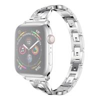 Kleurrijke diamant roestvrijstalen horlogeband voor Apple Watch serie & 40mm/3 & 2 & 1 38mm (zilver) - thumbnail