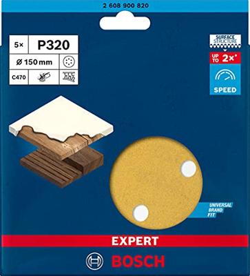 Bosch Accessoires Expert C470 schuurpapier voor excenterschuurmachines 150 mm, 6 gaten, K320 5-delig - 2608900820 Bosch Accessoires Expert C470 schuurpapier voor excenterschuurmachines 150 mm, 6 gaten, K320 5-delig - 2608900820