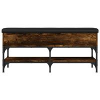 Schoenenbank 102x32x45 cm bewerkt hout gerookt eikenkleurig - thumbnail