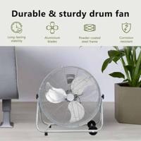 VidaXL Trommelventilator met wiel zilver 79 x 37 x 82 cm aluminium - thumbnail