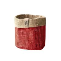 Sizo waterdichte plantenzak van jute 15 cm rood - thumbnail