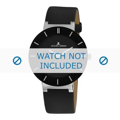 Jacques Lemans horlogeband 1-1867A Leder Zwart