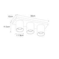 QAZQA Moderne plafondspot wit 3-lichts - Tubo - thumbnail