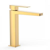 Wastafelmengkraan Tres Slim Exclusive Vierkant met Hendel Goud Tres - thumbnail