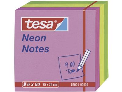 tesa Plaknotitie 56004-00-00 75 mm x 75 mm Pink, Geel, Groen 480 vellen