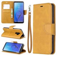 Retro Lambskin Texture Pure Color Horizontal Flip PU Leather Case for Galaxy S9 Plus with Holder & Card Slots & Wallet & Lanyard(Yellow) - thumbnail