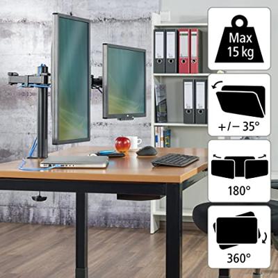 Hama Monitorhouder voor 2 Monitoren Zwart