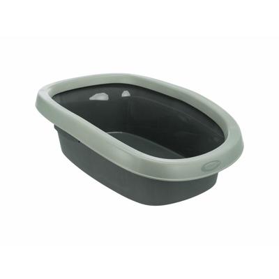 TRIXIE KATTENBAK CARLO BE ECO MET RAND ANTRACIET / GRIJS 43X31X14 CM