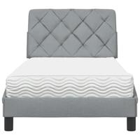 Bed met matras stof lichtgrijs 90x200 cm - thumbnail
