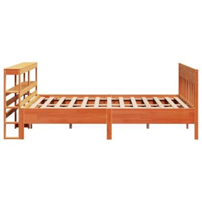 Bedframe zonder matras massief grenenhout wasbruin 180x200 cm