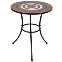 Bistrotafel 60 cm mozaek terracottakleur en wit - thumbnail
