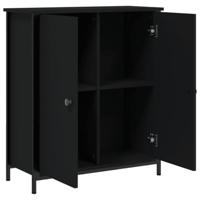 Dressoir 70x30x80 cm bewerkt hout zwart - thumbnail