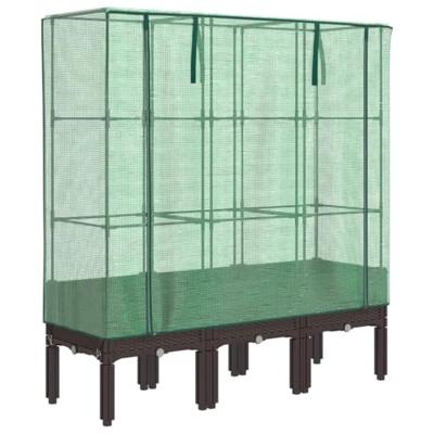 VidaXL Plantenbak verhoogd met kashoes 120x40x140 cm rattanlook VidaXL Plantenbak verhoogd met kashoes 120x40x140 cm rattanlook
