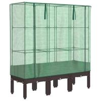 VidaXL Plantenbak verhoogd met kashoes 120x40x140 cm rattanlook - thumbnail