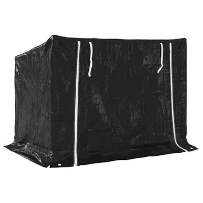 VidaXL Haardhoutrek met regenhoes 150,5x100,5x110,5 cm staal