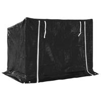 VidaXL Haardhoutrek met regenhoes 150,5x100,5x110,5 cm staal - thumbnail