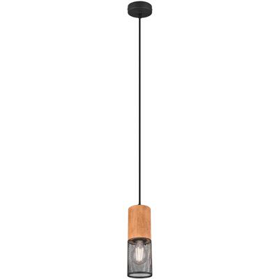LED Hanglamp - Trion Yosh - E27 Fitting - 1-lichts - Rond - Mat Zwart - Aluminium