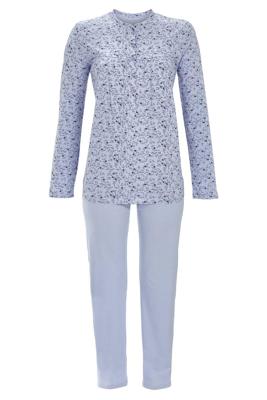 Katoenen pyjama Ringella blauw 7/8 broek Katoenen pyjama Ringella blauw 7/8 broek
