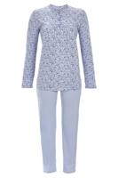 Katoenen pyjama Ringella blauw 7/8 broek - thumbnail