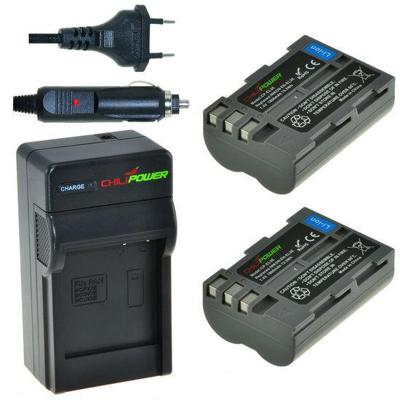 2 x EN-EL3e accu's voor Nikon - inclusief oplader en autolader - Origineel ChiliPower 2 x EN-EL3e accu's voor Nikon - inclusief oplader en autolader - Origineel ChiliPower