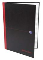 Oxford BLACK N&apos; RED gebonden boek, 192 bladzijden, ft A4, geruit 5 mm - thumbnail