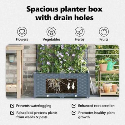 VidaXL Tuin bloempot 2 pcs licht grijs staal